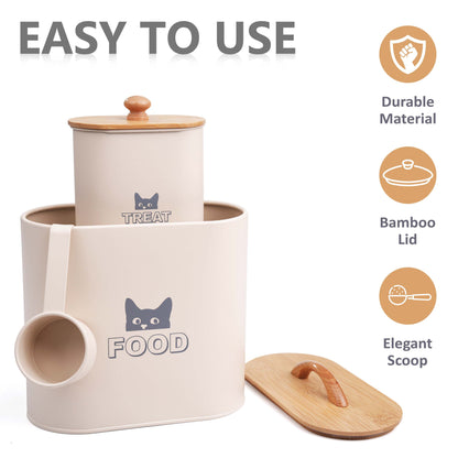 Cat Food Container with Lid & Scoop