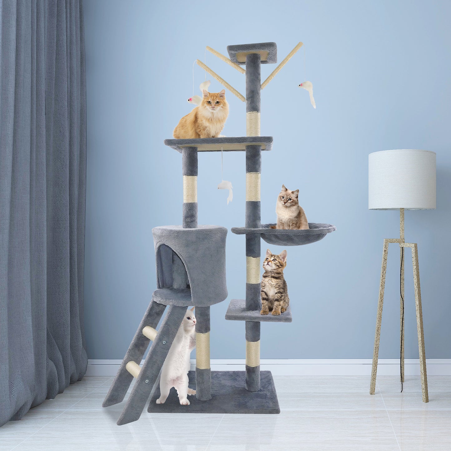 140cm Multi-Level Cat Tree Tower