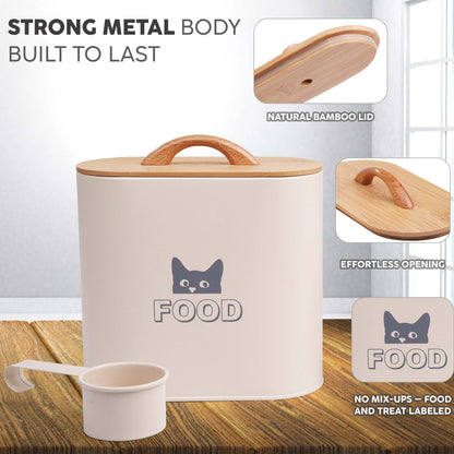 Cat Food Container with Lid & Scoop