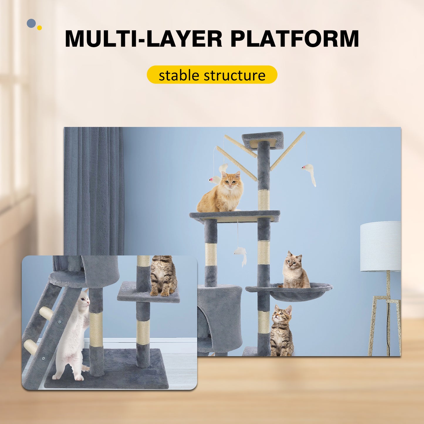 140cm Multi-Level Cat Tree Tower
