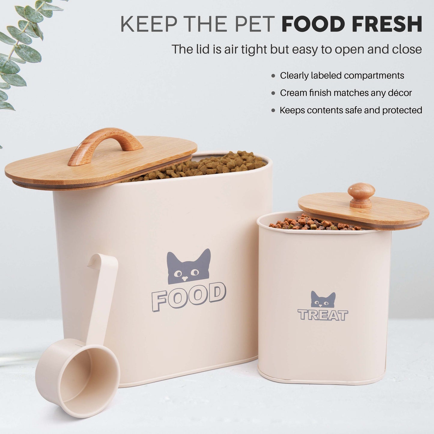 Cat Food Container with Lid & Scoop