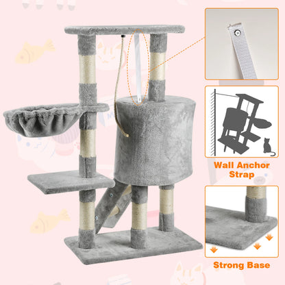 95CM Multi-Level cat tree tower (condo, scratching post, hammock)
