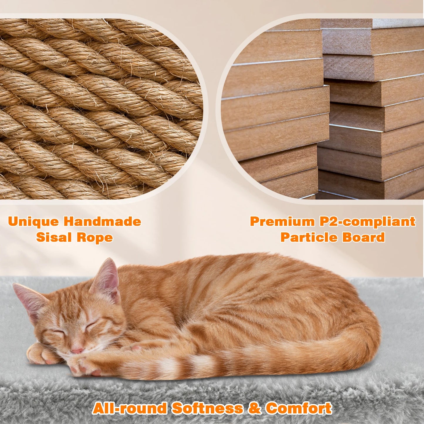 95CM Multi-Level cat tree tower (condo, scratching post, hammock)