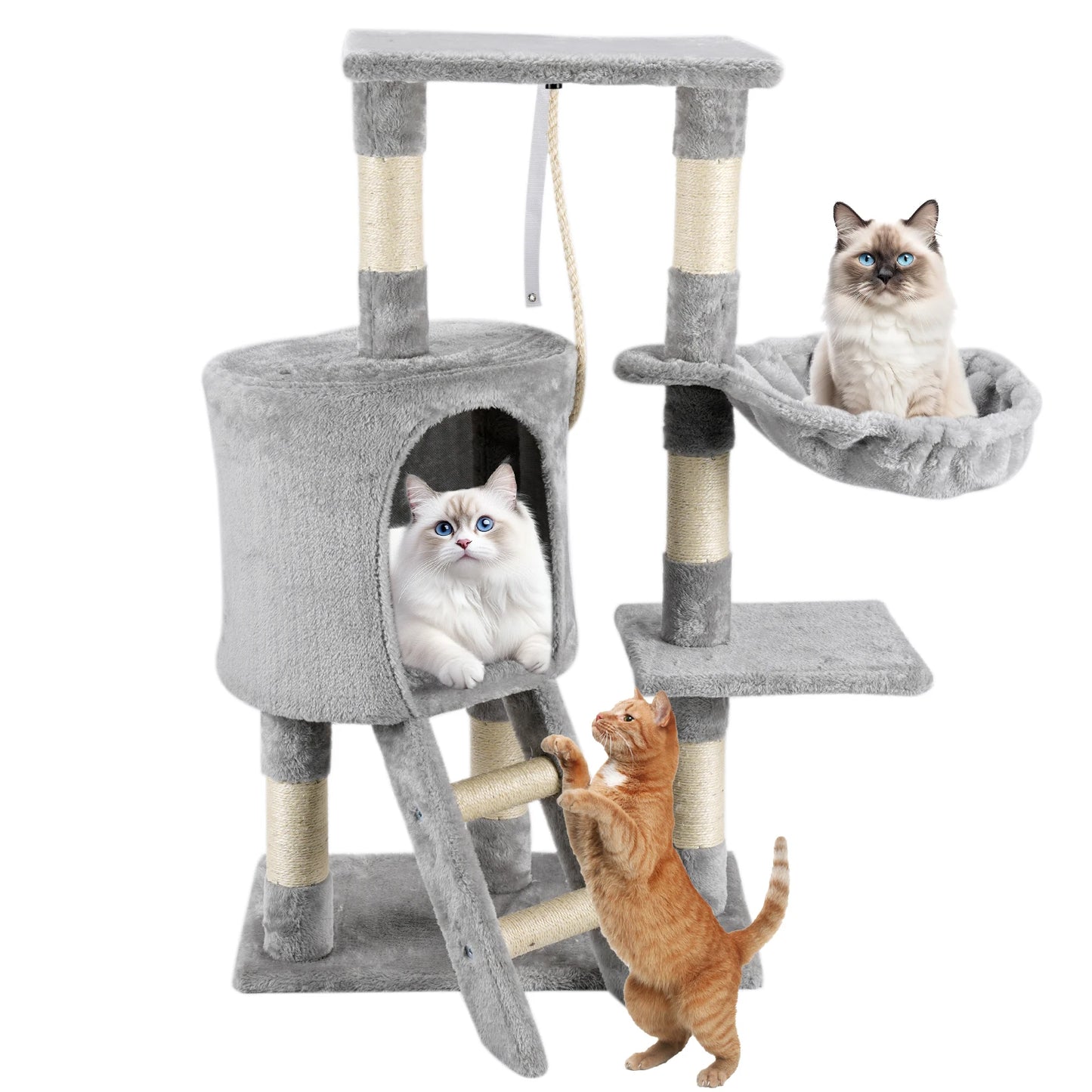 95CM Multi-Level cat tree tower (condo, scratching post, hammock)