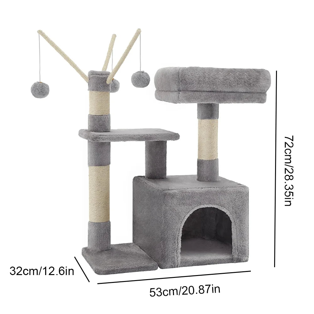 72 cm Cat Tree with Perch & Cosy Condo