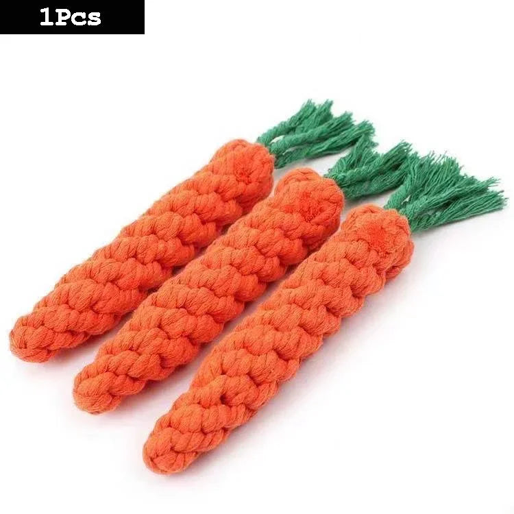 Dog Toys Carrot Knot Rope Ball Cotton Rope