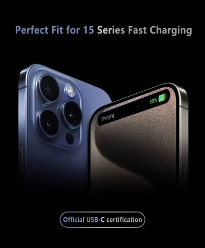 USB-C Fast Charger Cable For iPhone 15 Pro Max and Android devices