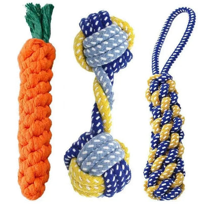Dog Toys Carrot Knot Rope Ball Cotton Rope