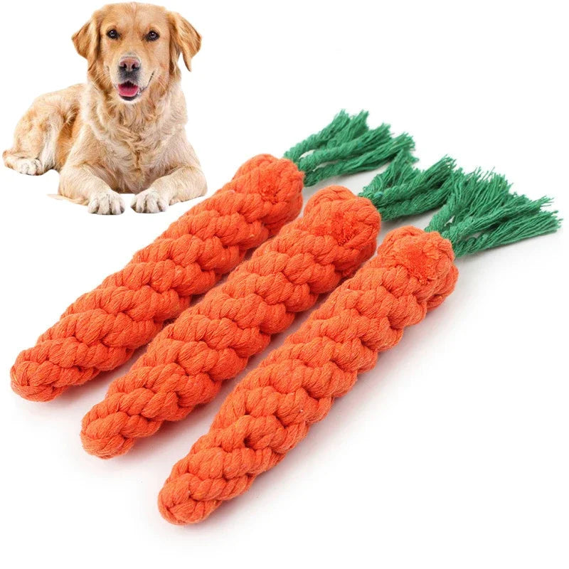 Dog Toys Carrot Knot Rope Ball Cotton Rope
