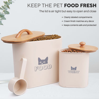 Cat Food Container with Lid & Scoop