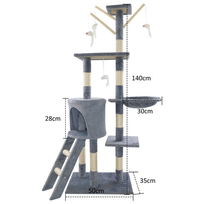 140cm Multi-Level Cat Tree Tower